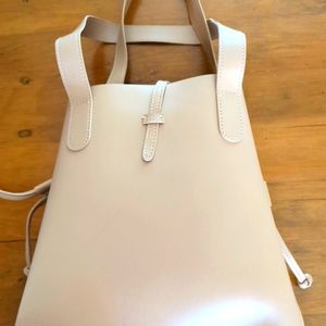Neiman Marcus Faux Leather Tan Tote